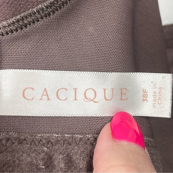 Cacique cocoa brown polka dot Lightly Lined Full Coverage underwire bra, 38F. - Picture 6 of 8